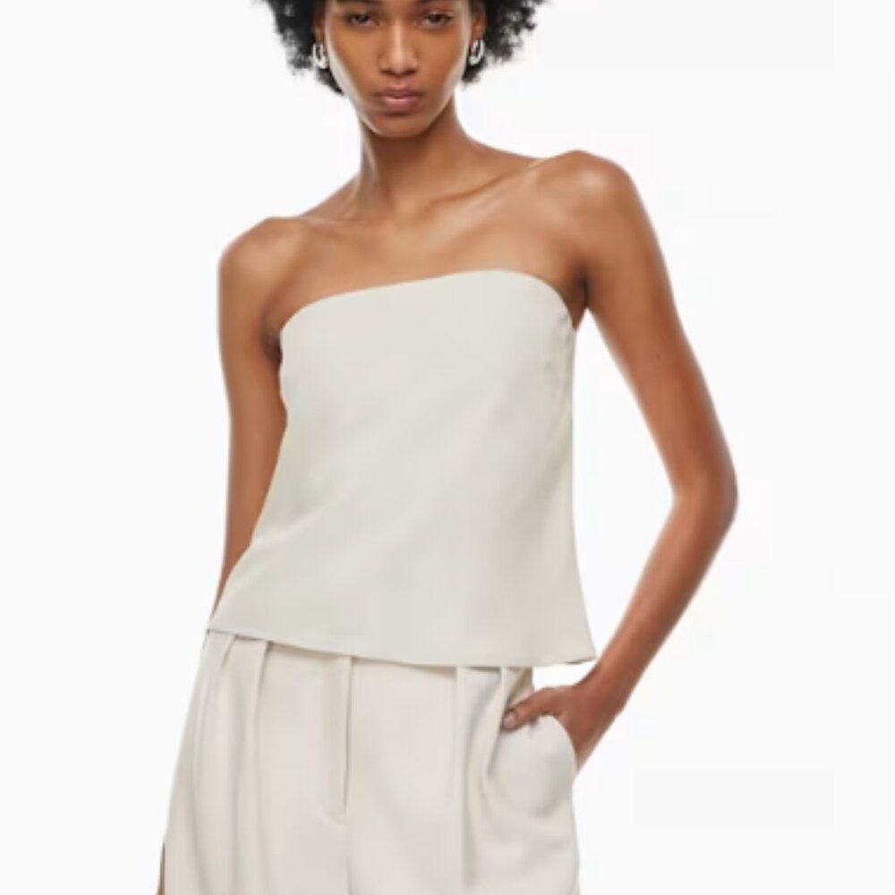Aritzia Babaton Midtown Tube Top in Matte Pearl NWT Size Small Modern